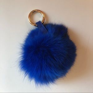 Blue fur keychain